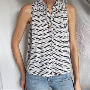 Equipment femme sleeveless black & white star top